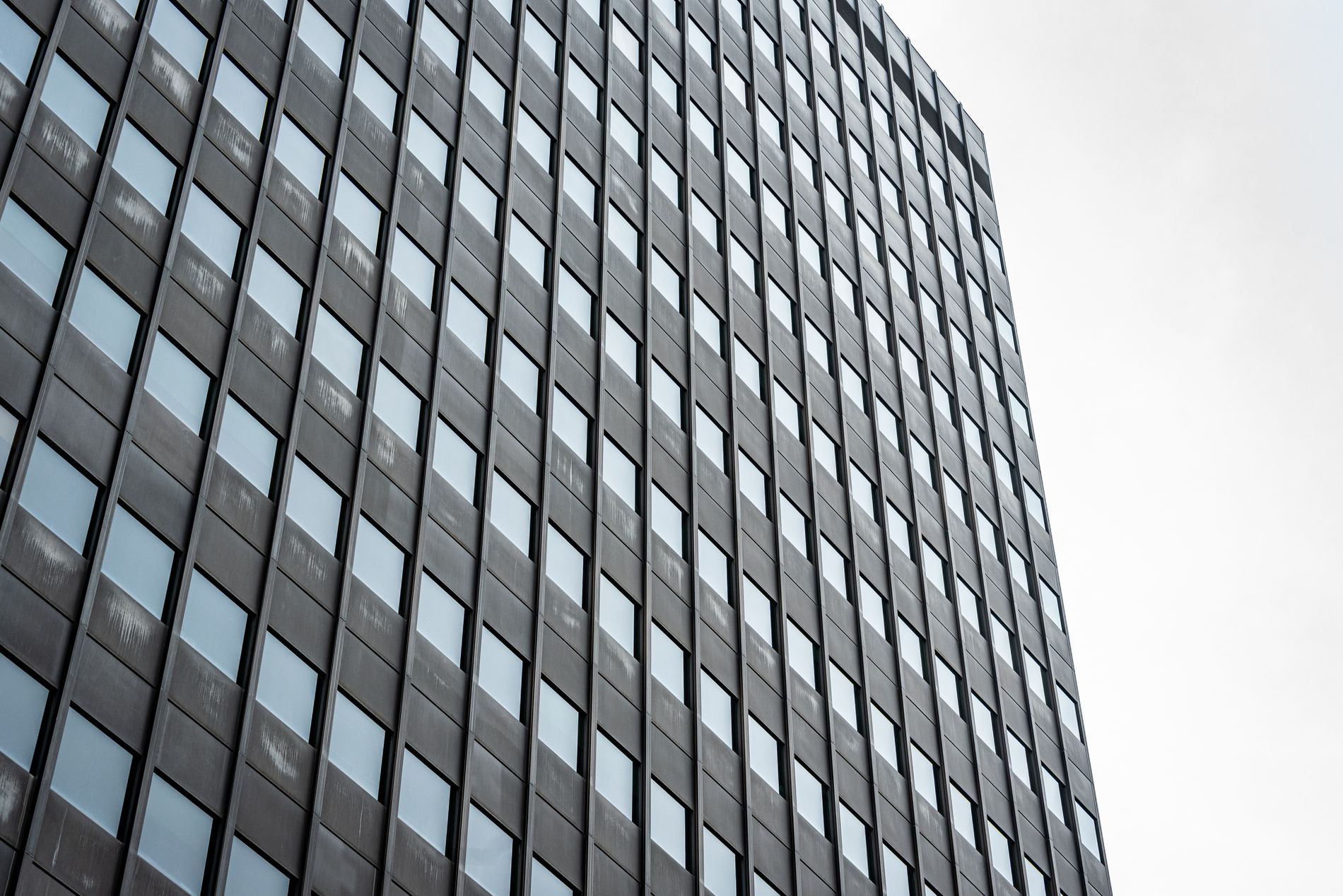 The glass facade of a City of London office tower